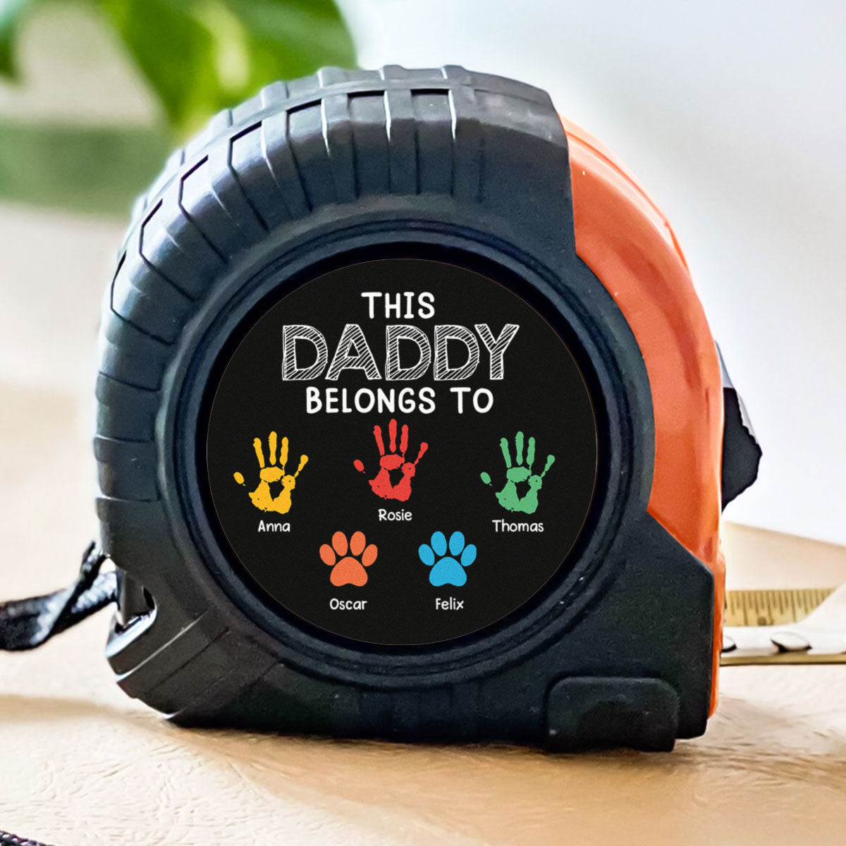 This Grandpa Daddy Belongs To - Personalized Custom Tape Measure