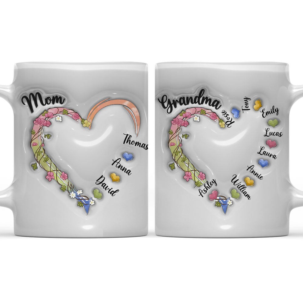 In Her Heart - Personalized Custom 3D Inflated Effect Mug