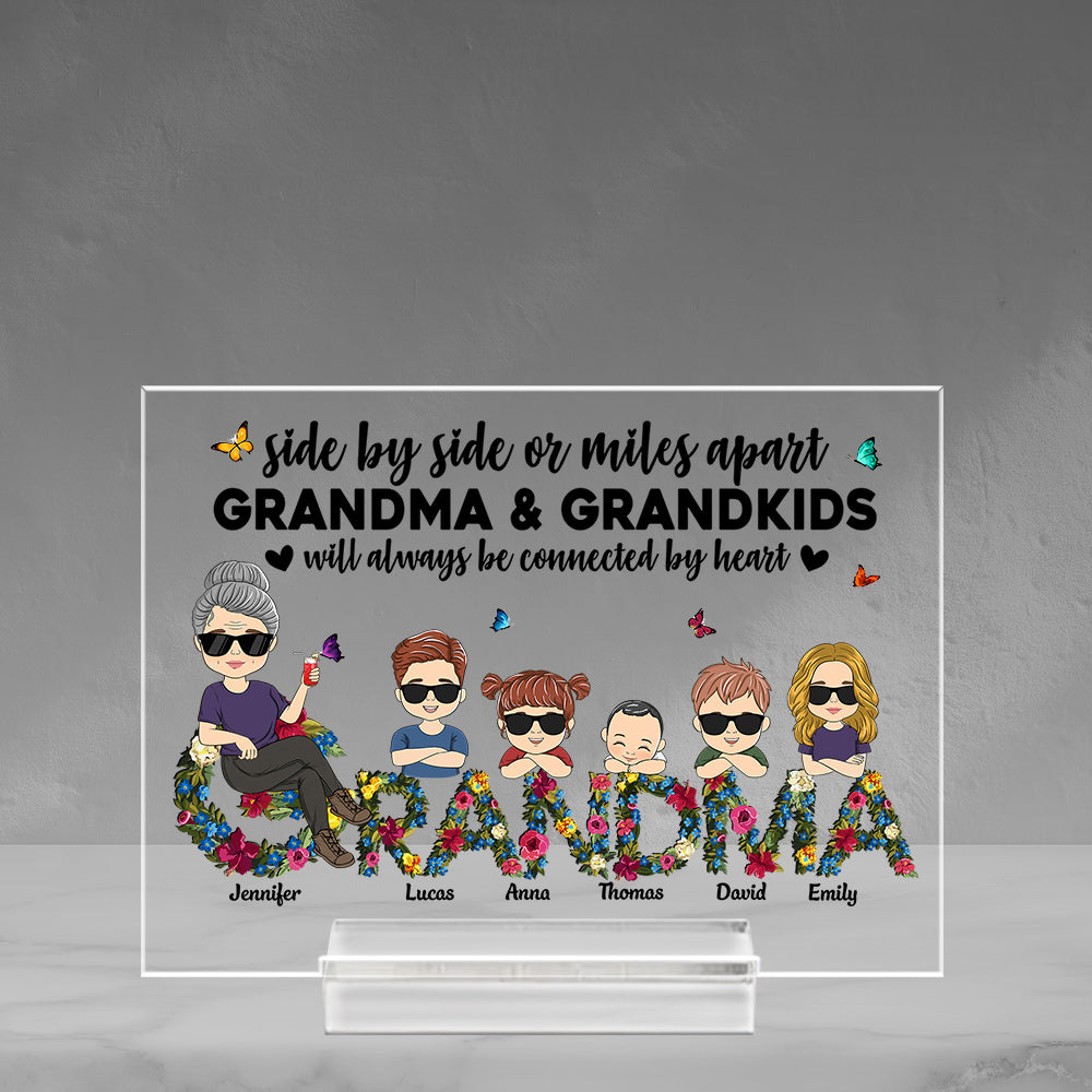 Always Be Connected By Heart - Personalized Custom Acrylic Plaque With Base