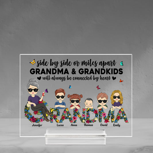 Always Be Connected By Heart - Personalized Custom Acrylic Plaque With Base