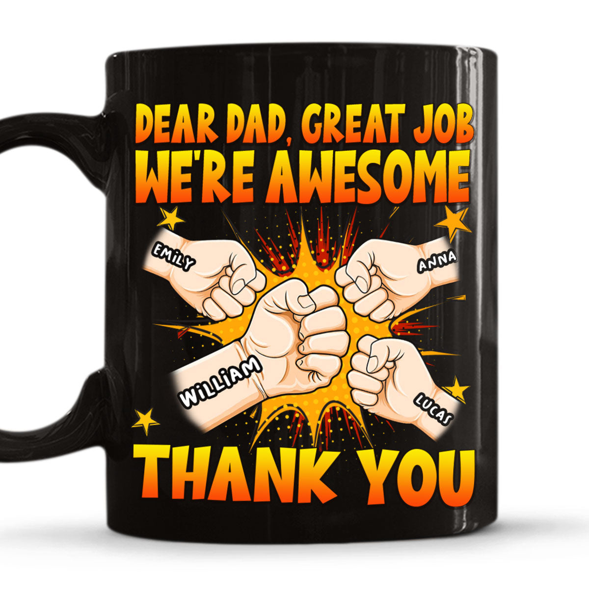 Dad We Are Awesome Thank You - Personalized Custom Coffee Mug