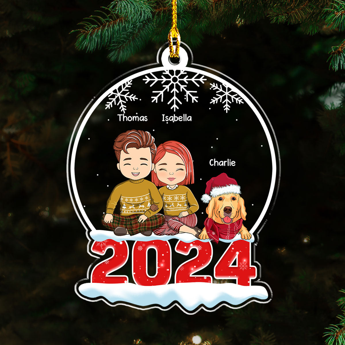 Snow Globe With Pet - Personalized Custom Acrylic Ornament