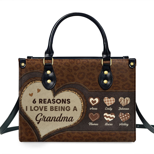 The Reason I Smile Every Day - Personalized Custom Leather Bag