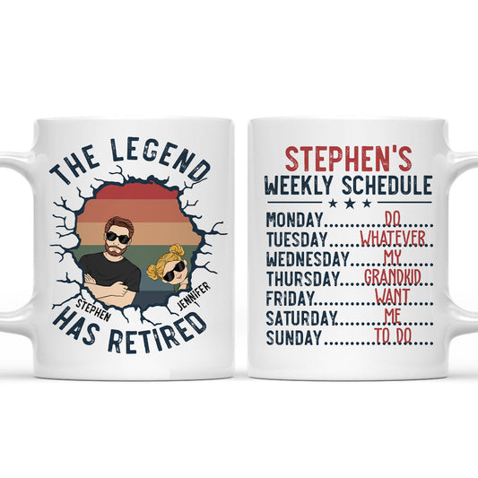 Dad Weekly Schedule - Personalized Custom Coffee Mug