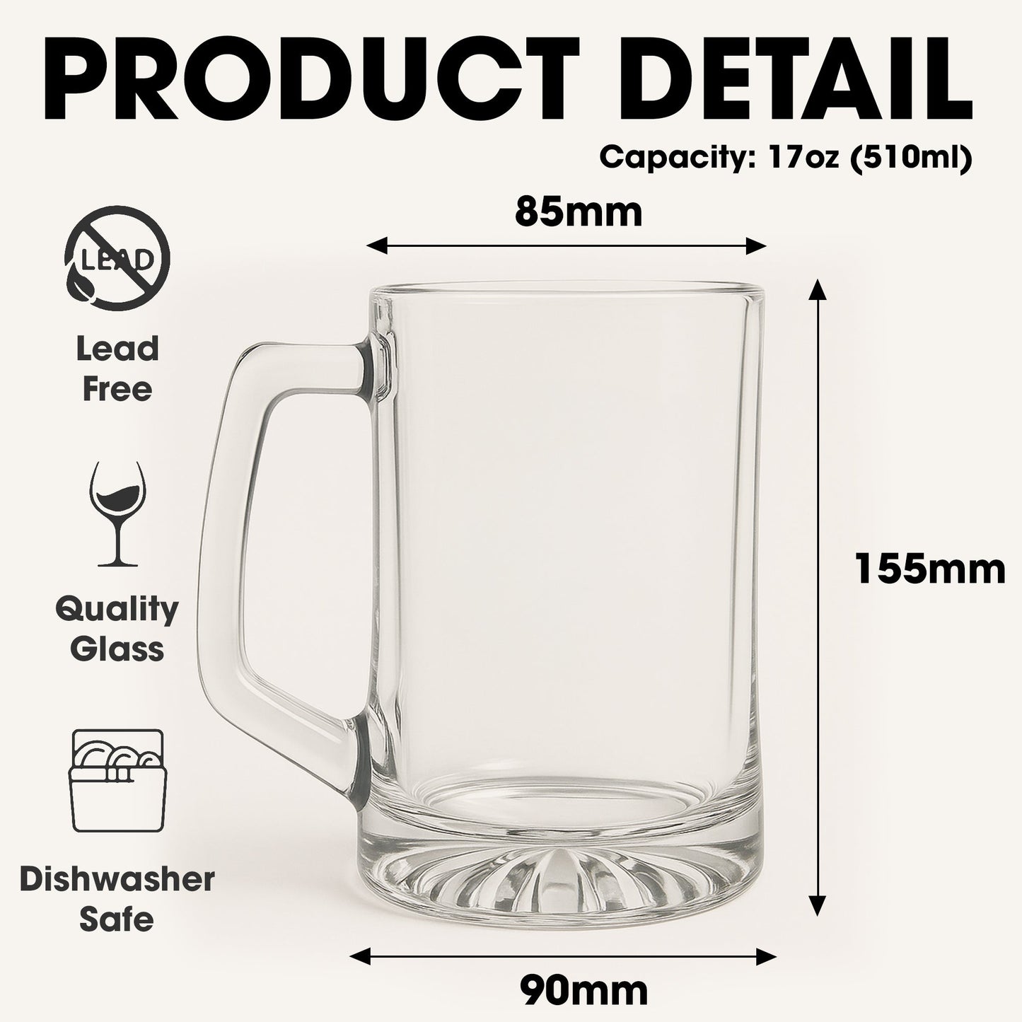 To Dad From The Reason You Drink - Personalized Custom Beer Glass With Handle