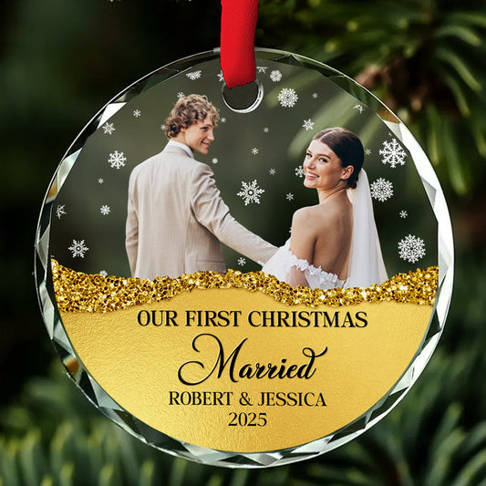 The Year We Became - Personalized Custom Glass Ornament