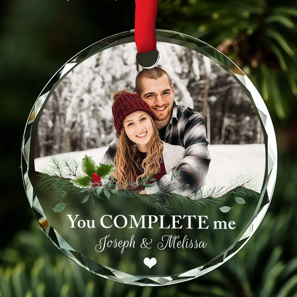 You Complete Me - Personalized Custom Glass Ornament