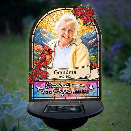 Cardinals Appear When Angels Are Near - Personalized Custom Solar Light
