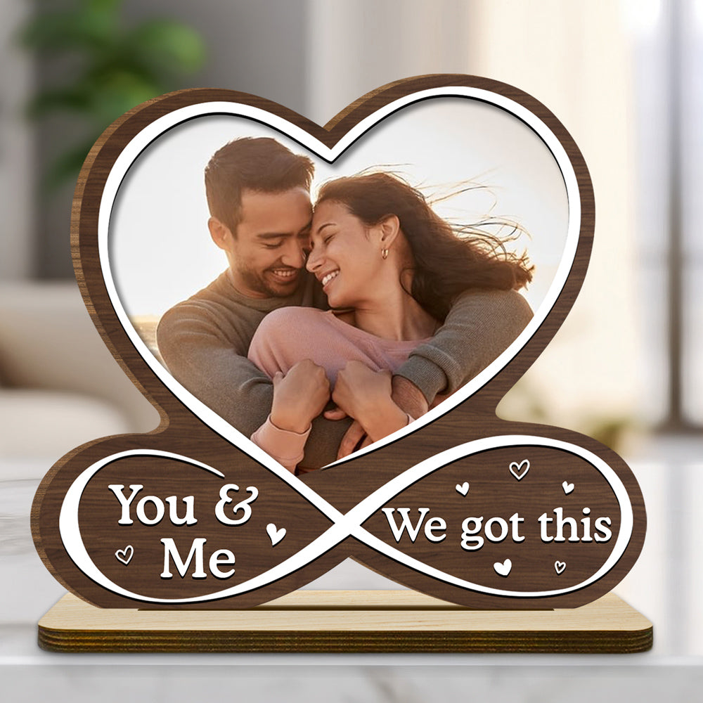 Love Is You - Personalized Custom 2-Layer Wood Plaque With Flat Base