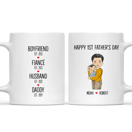 From Boyfriend To Father - Personalized Custom Coffee Mug