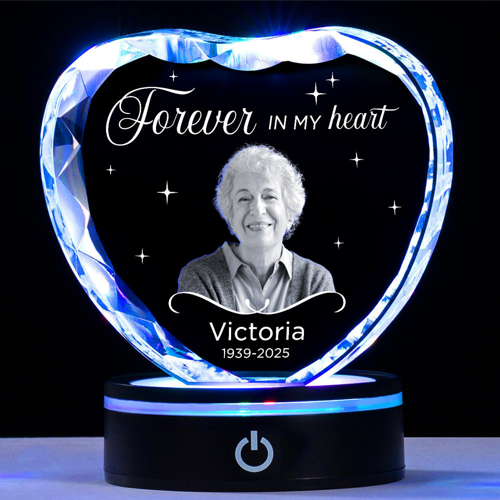 Forever In My Heart - Personalized Custom Crystal Led Light