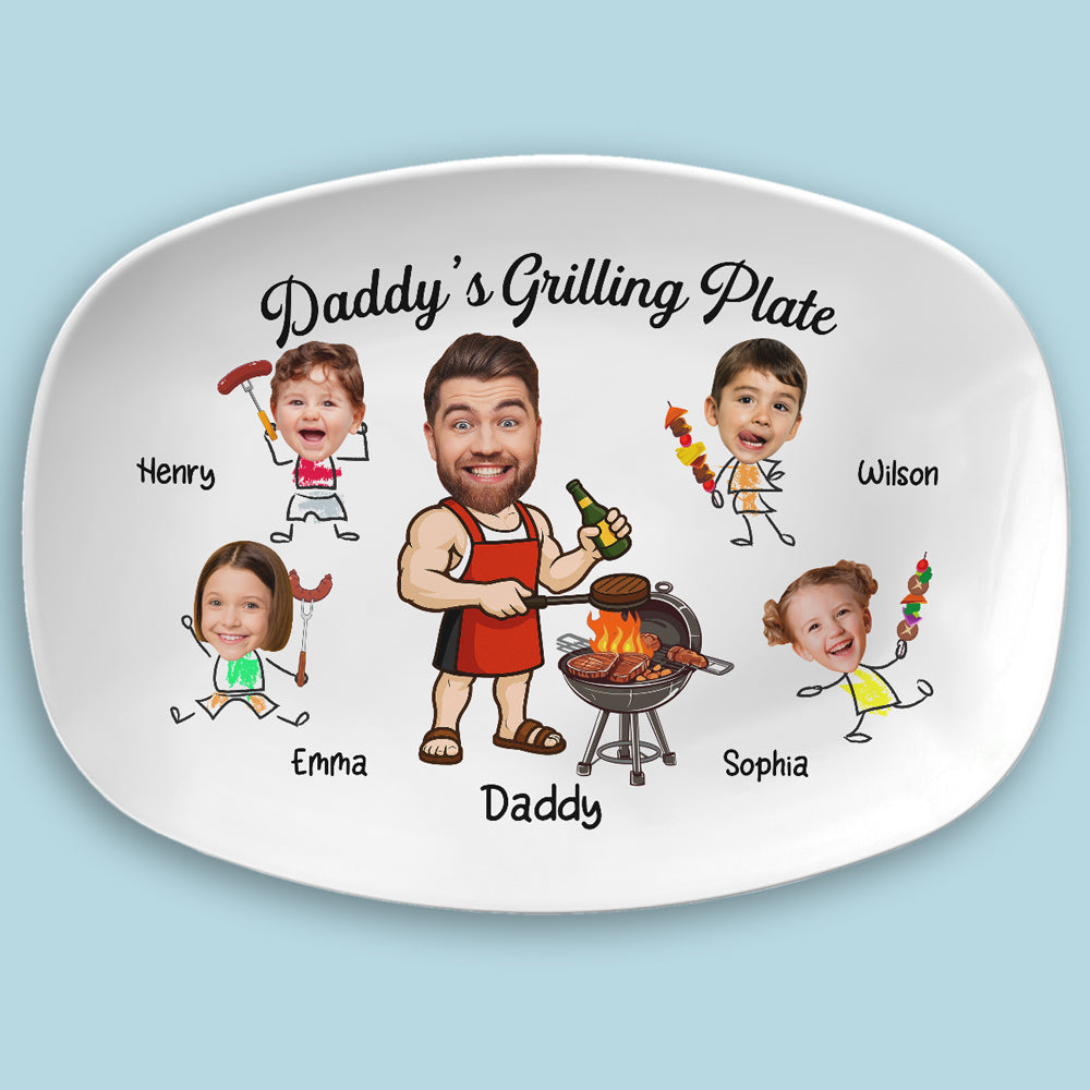 Hot Grill Cool Dad Vibes - Personalized Custom Platter
