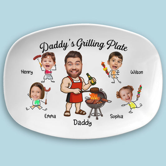Hot Grill Cool Dad Vibes - Personalized Custom Platter