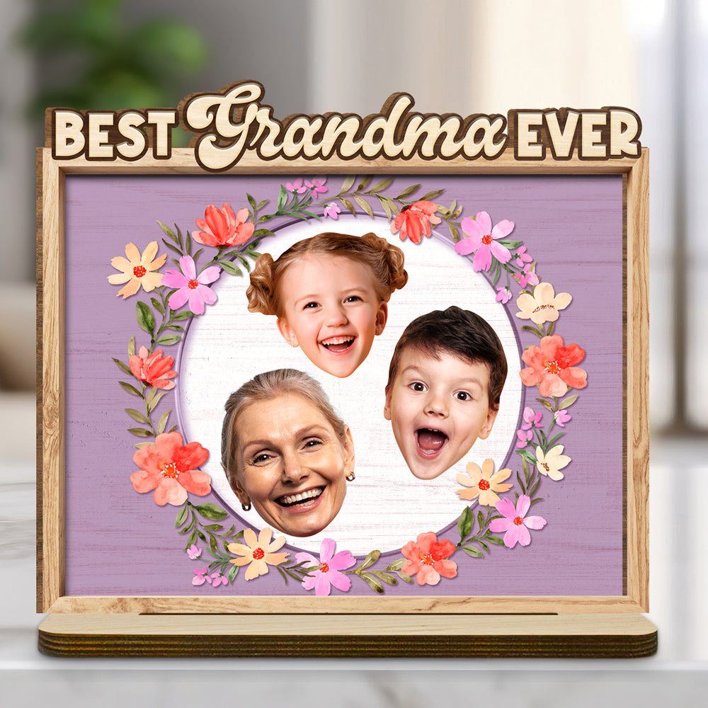 Love And Family - Personalized Custom 2-Layer Wood Plaque With Flat Base