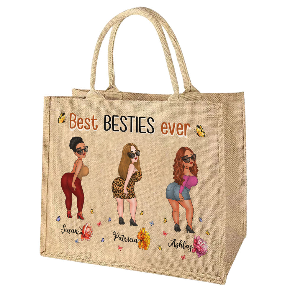 Best Bestie Ever - Personalized Custom Jute Tote Bag