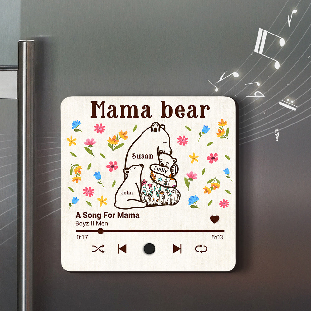 Mama Bear - Personalized Custom Music Fridge Magnet