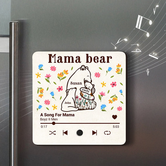 Mama Bear - Personalized Custom Music Fridge Magnet