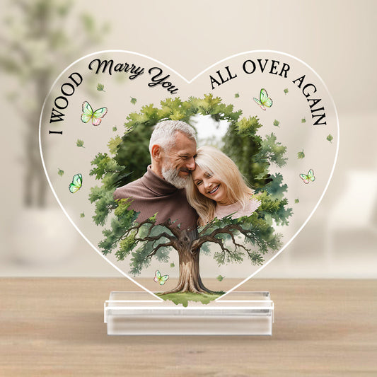 Marry You All Over Again - Personalized Custom Acrylic Plaque With Base
