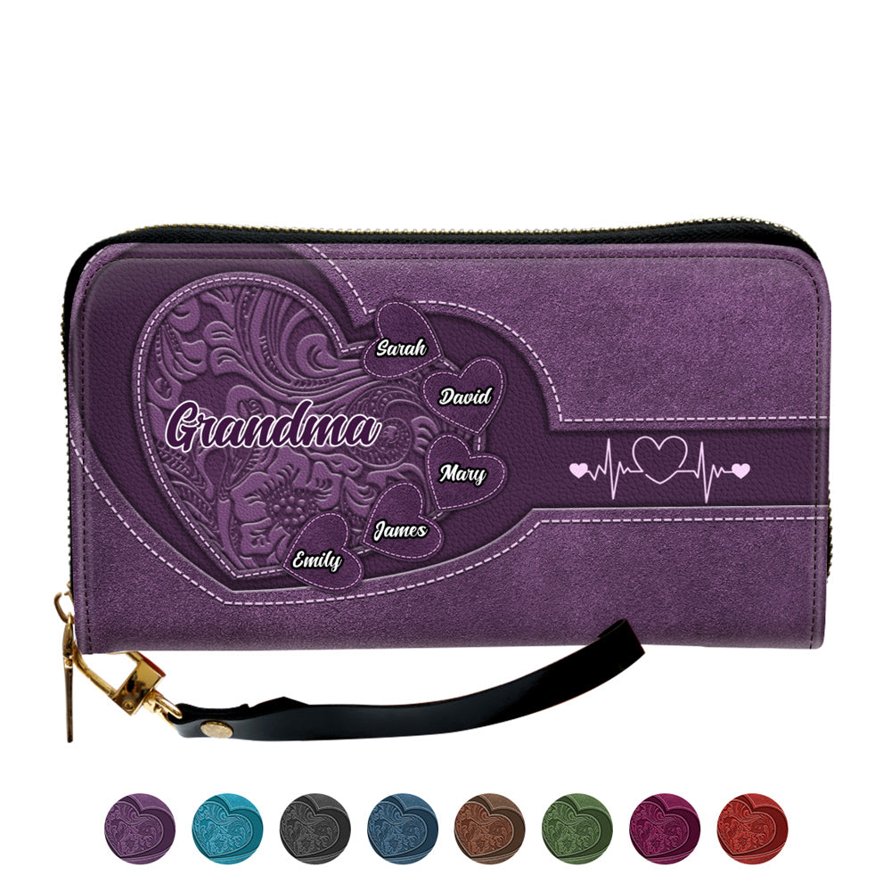 Grandma Sweetheart - Personalized Custom Leather Wallet