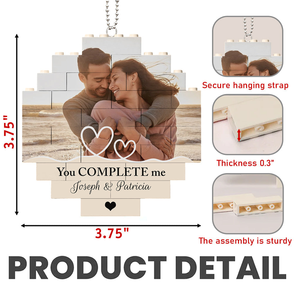 In My Heart - Personalized Custom Puzzle Car Ornament