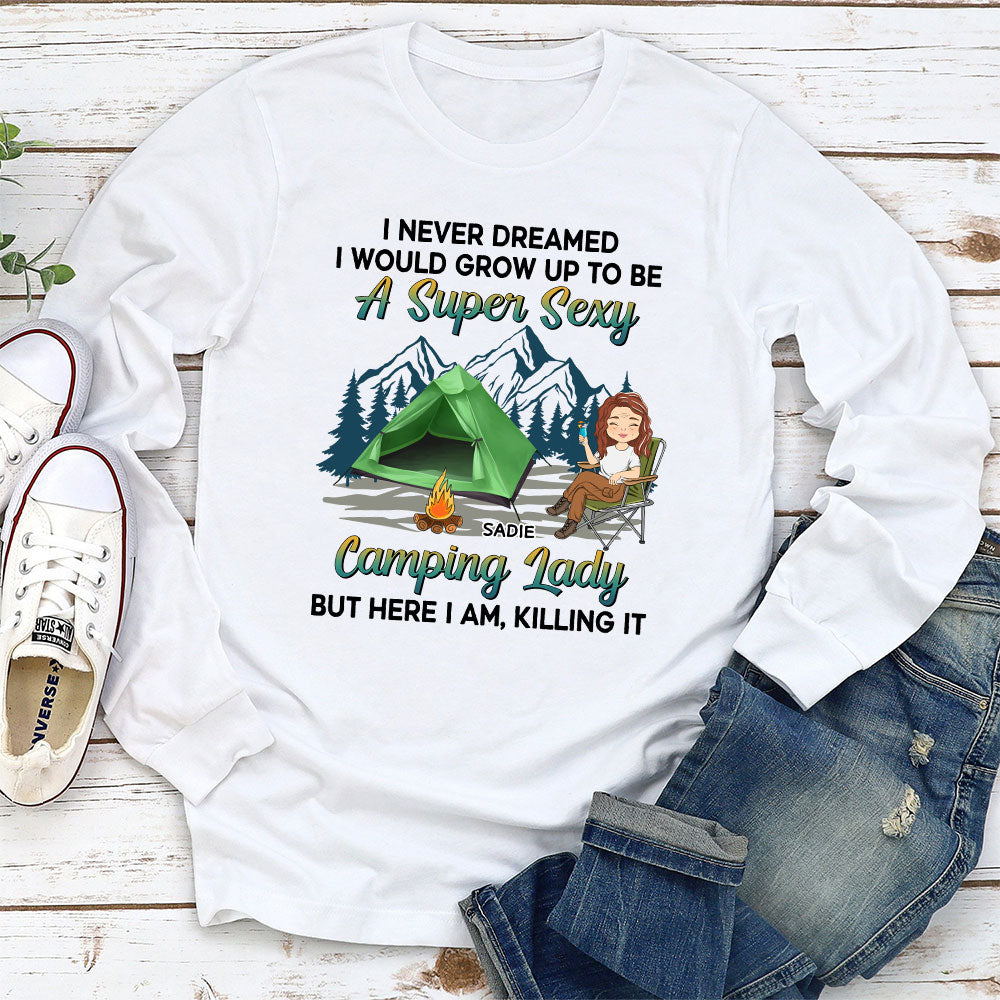Camping Lady 2 - Personalized Custom Long Sleeve T-shirt