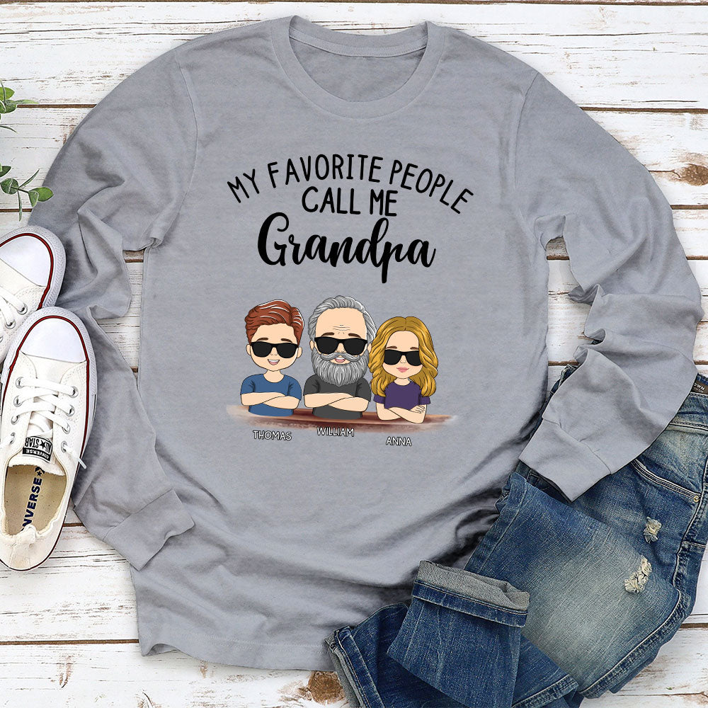 My Favorite People Call Me Granny - Personalized Custom Long Sleeve T-shirt