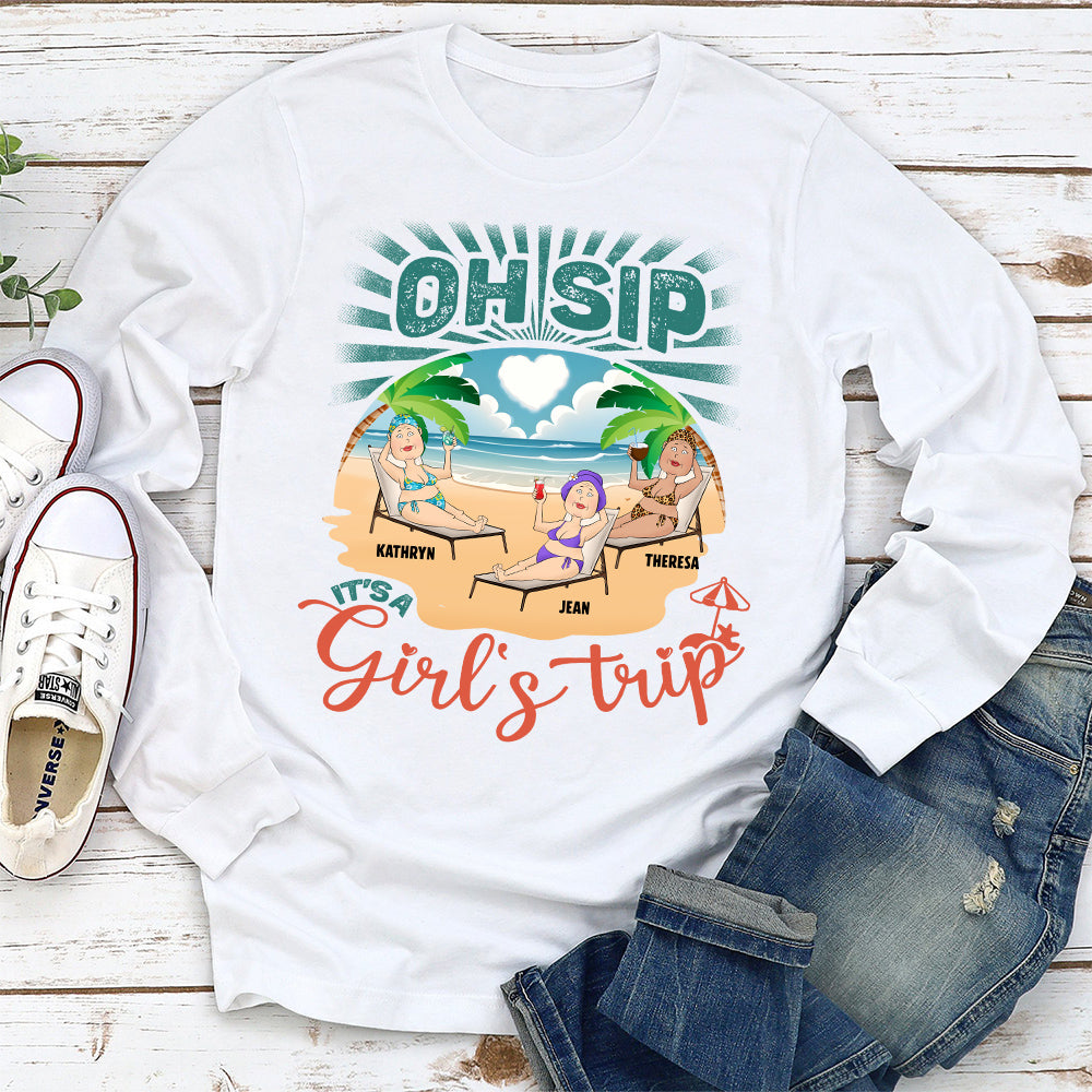 Born With The Beach In Their Souls - Personalized Custom Long Sleeve T-shirt