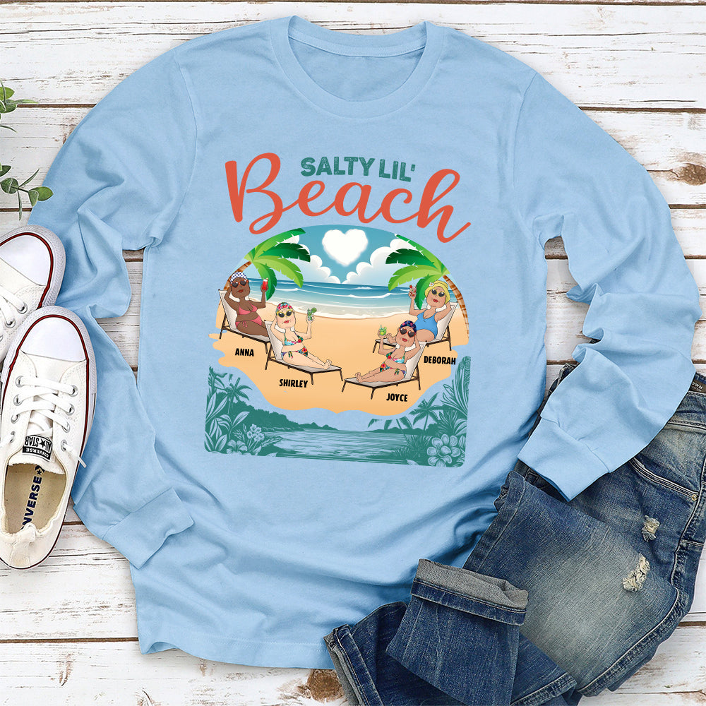 Born With The Beach In Their Souls - Personalized Custom Long Sleeve T-shirt