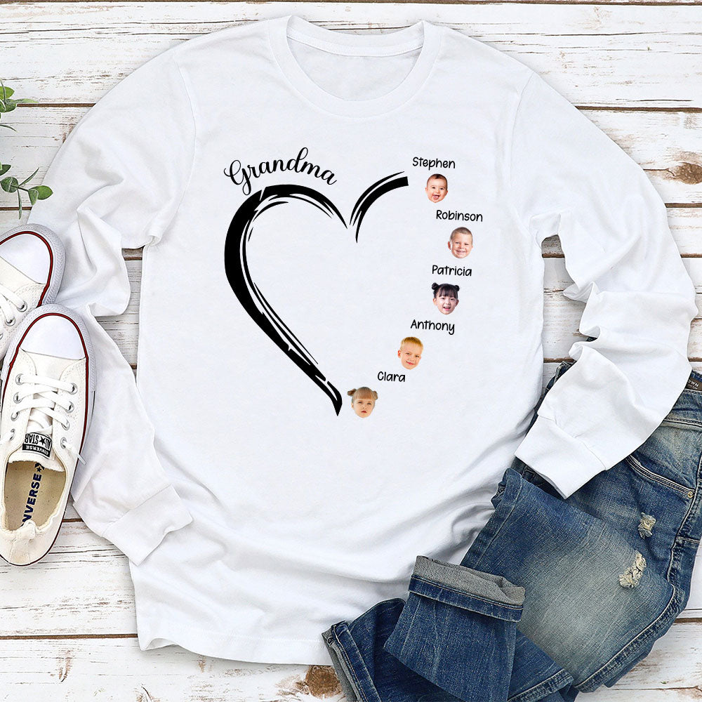 Sweetheart Of Grandma - Personalized Custom Long Sleeve T-shirt