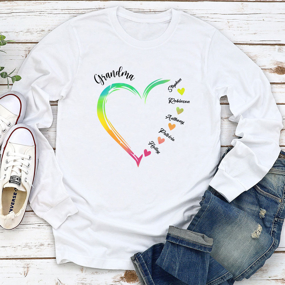 Becoming A Grandmother - Personalized Custom Long Sleeve T-shirt