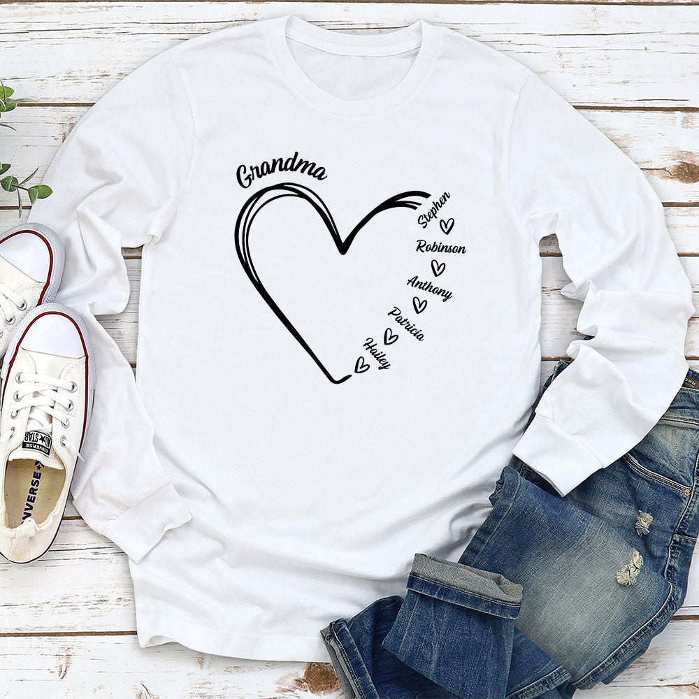 Grandma Is The Best - Personalized Custom Long Sleeve T-shirt