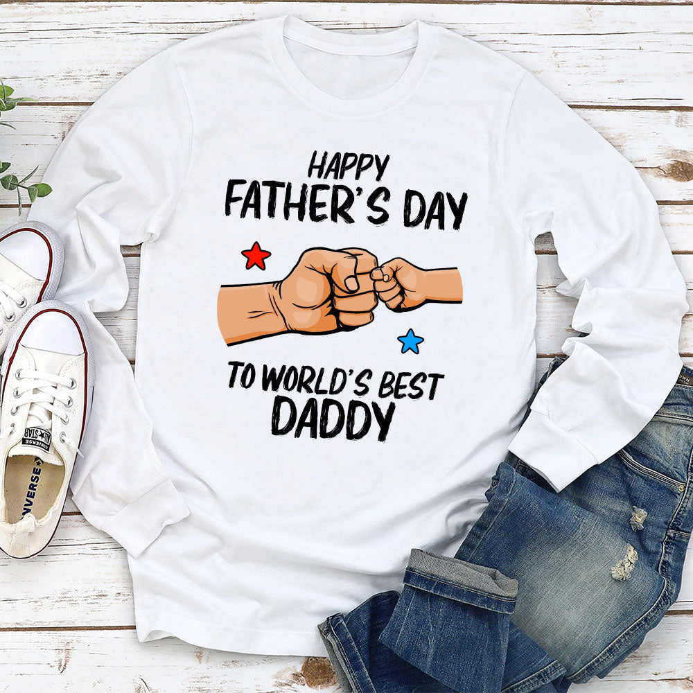 World Best Daddy - Personalized Custom Long Sleeve T-shirt