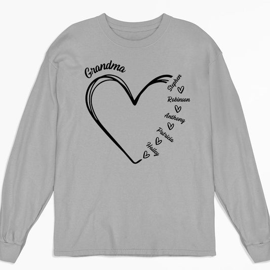 Grandma Is The Best - Personalized Custom Long Sleeve T-shirt