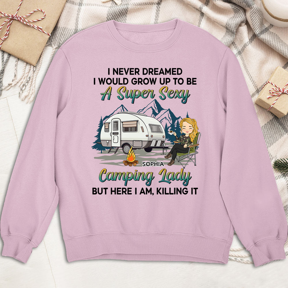 Camping Lady 2 - Personalized Custom Sweatshirt