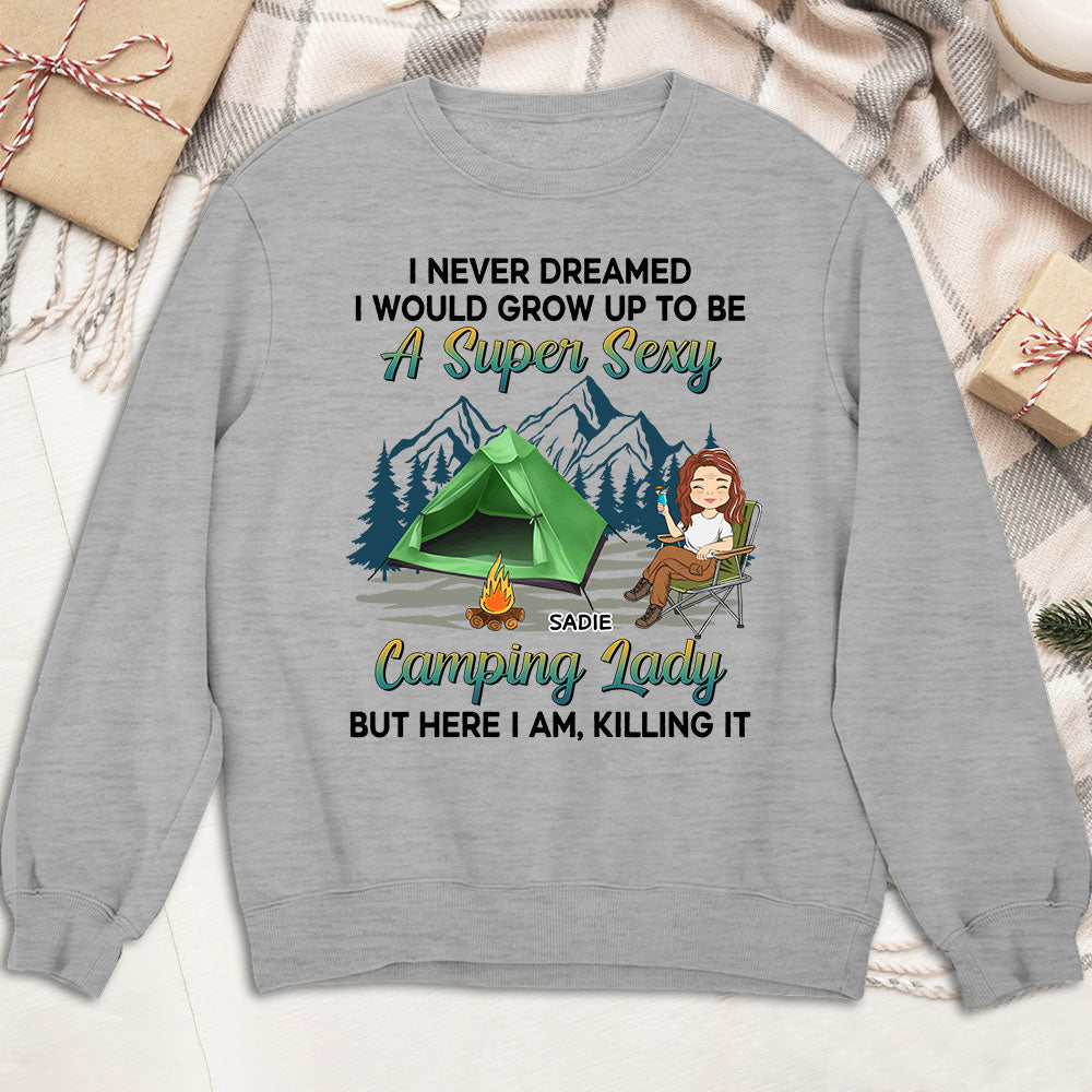 Camping Lady 2 - Personalized Custom Sweatshirt
