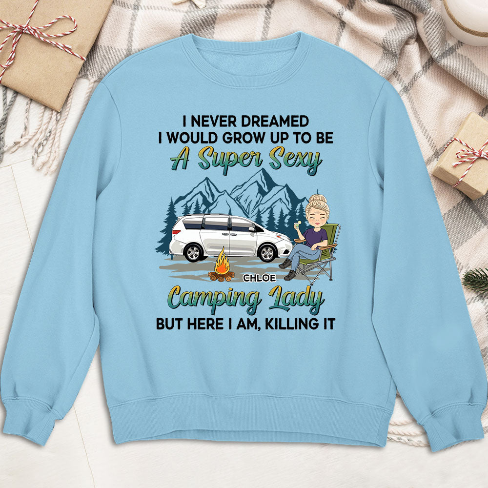 Camping Lady 2 - Personalized Custom Sweatshirt