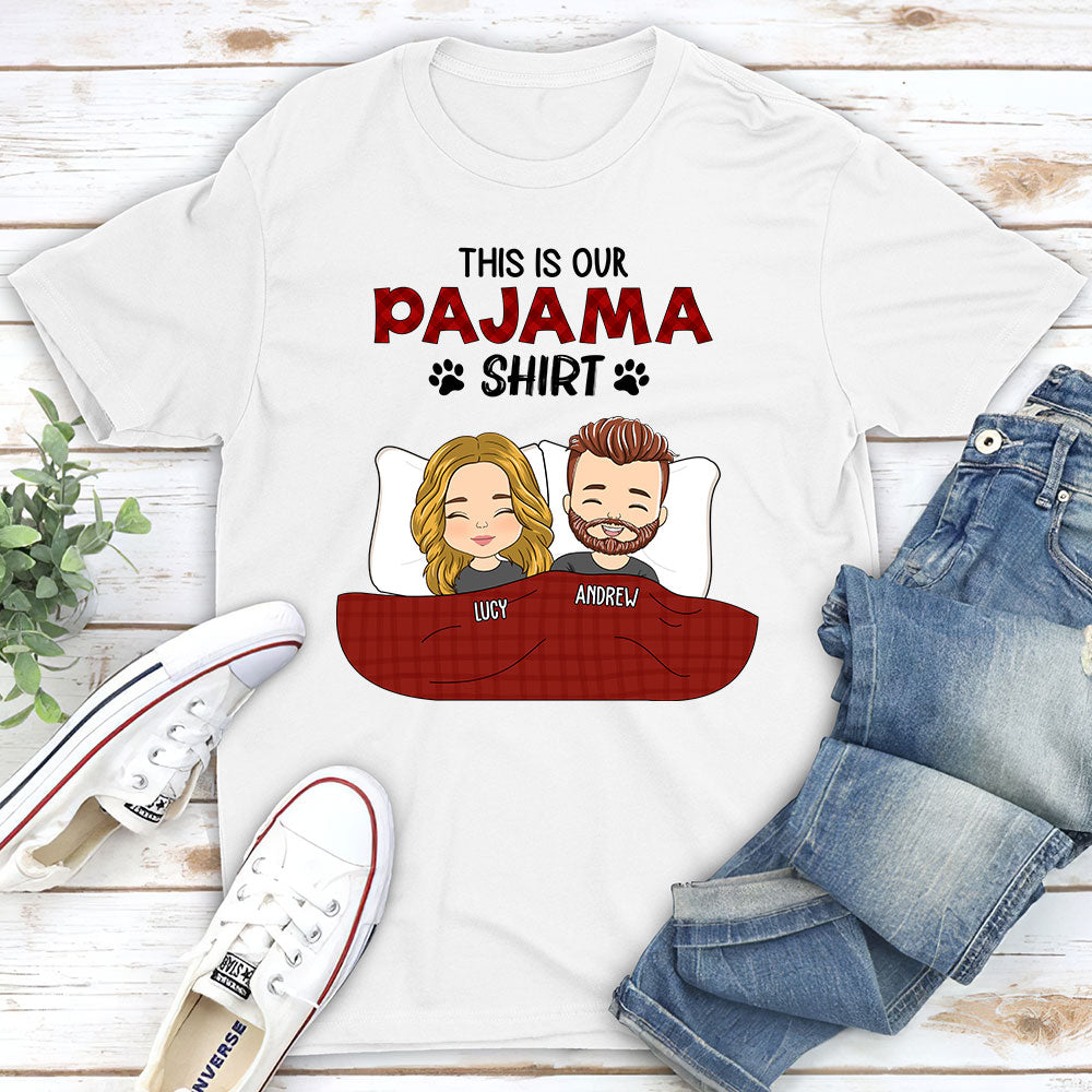 Couple Pajama Shirt - Personalized Custom Classic T-shirt