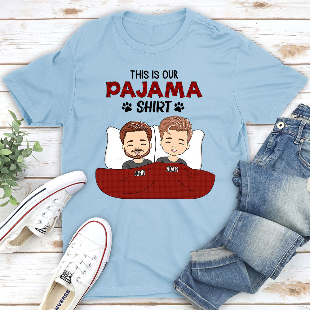 Couple Pajama Shirt - Personalized Custom Classic T-shirt