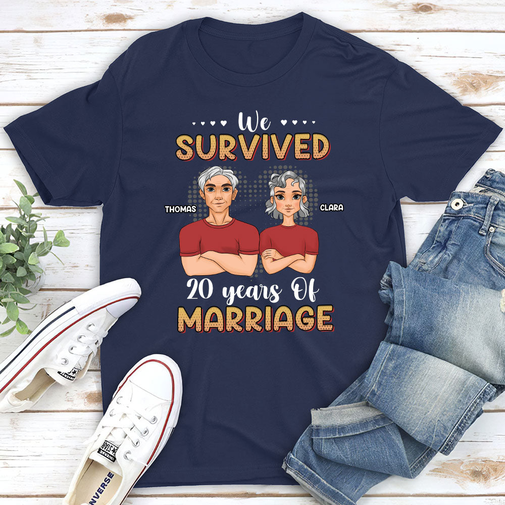 We Survived Years Of Marriage - Personalized Custom Classic T-shirt