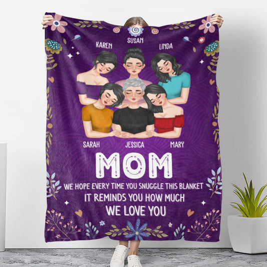 A Hug From Daughters To Mom - Personalized Custom Fleece Blanket