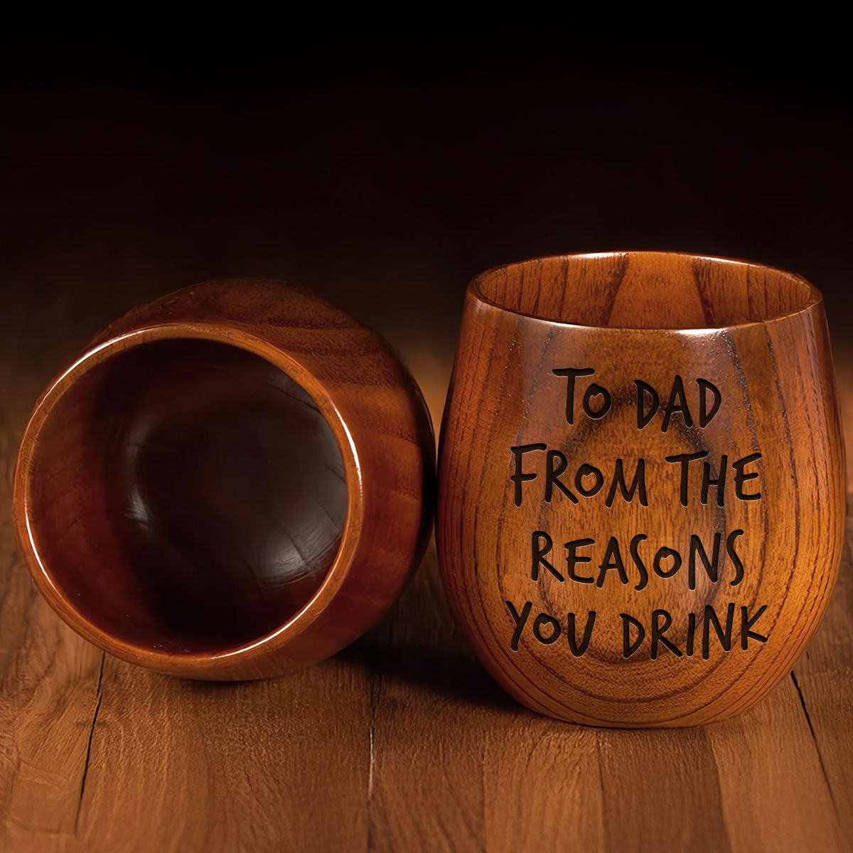 From The Reasons You Drink - Personalized Custom Engraved Wooden Whiskey Glass