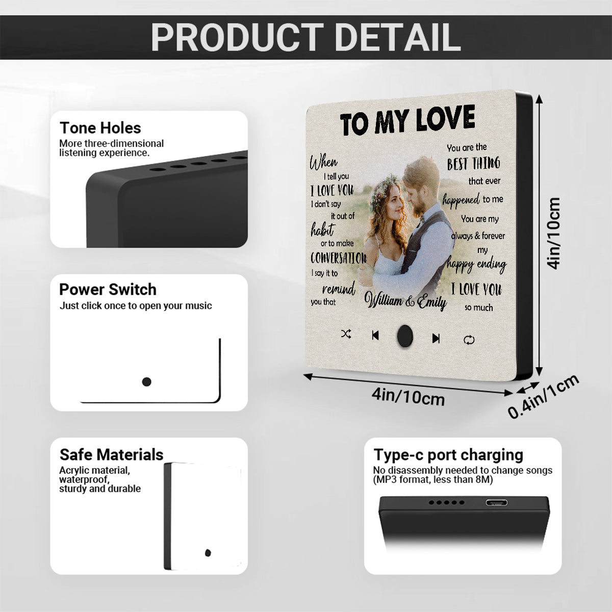 To My Love - Personalized Custom Music Fridge Magnet