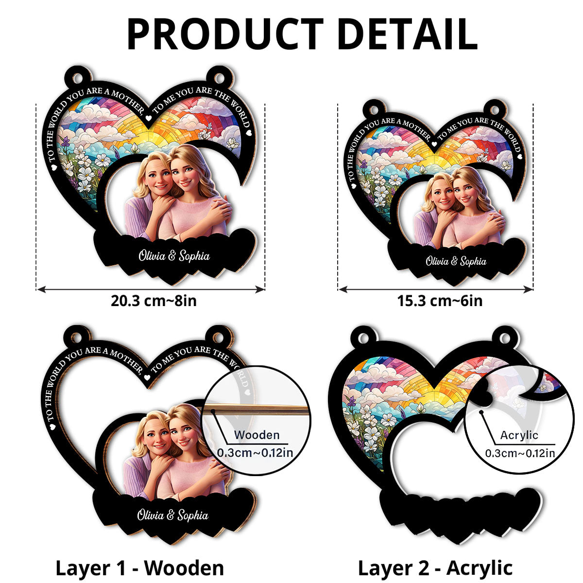 Mom Means The World To Me - Personalized Custom Suncatcher