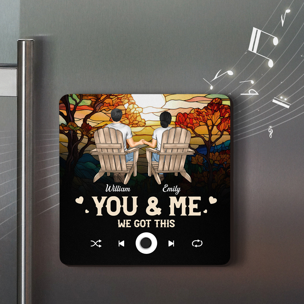 You And Me - Personalized Custom Music Fridge Magnet