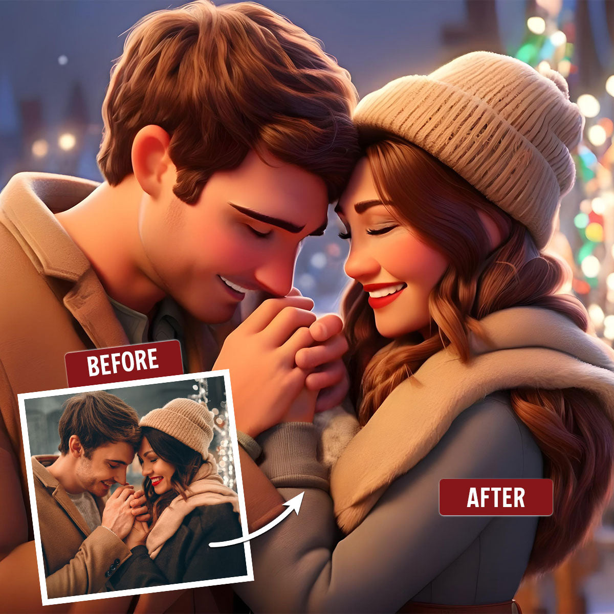 From Our First Kiss Till Our Last Breath Cartoon - Personalized Custom Wood Sign