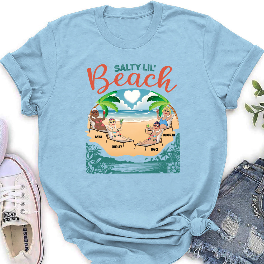 Born With The Beach In Their Souls - Personalized Custom Women's T-shirt