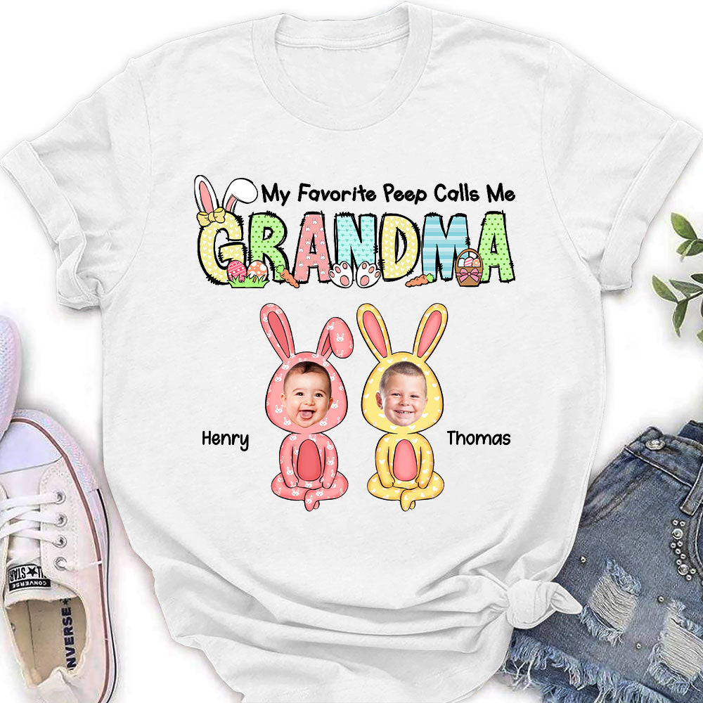 My Favorite Peeps Call Me Grandma - Personalized Custom Women's T-shirt