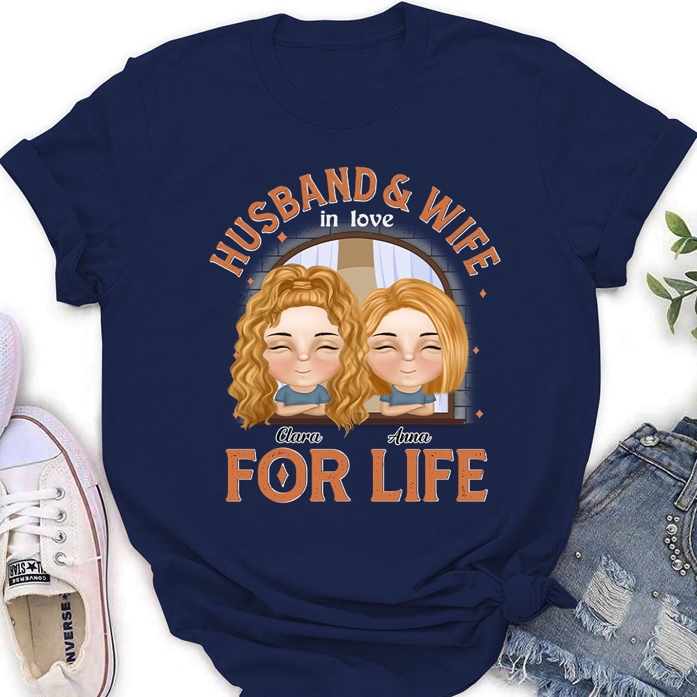 Husband And Wife In Love For Life - Personalized Custom Women's T-shirt