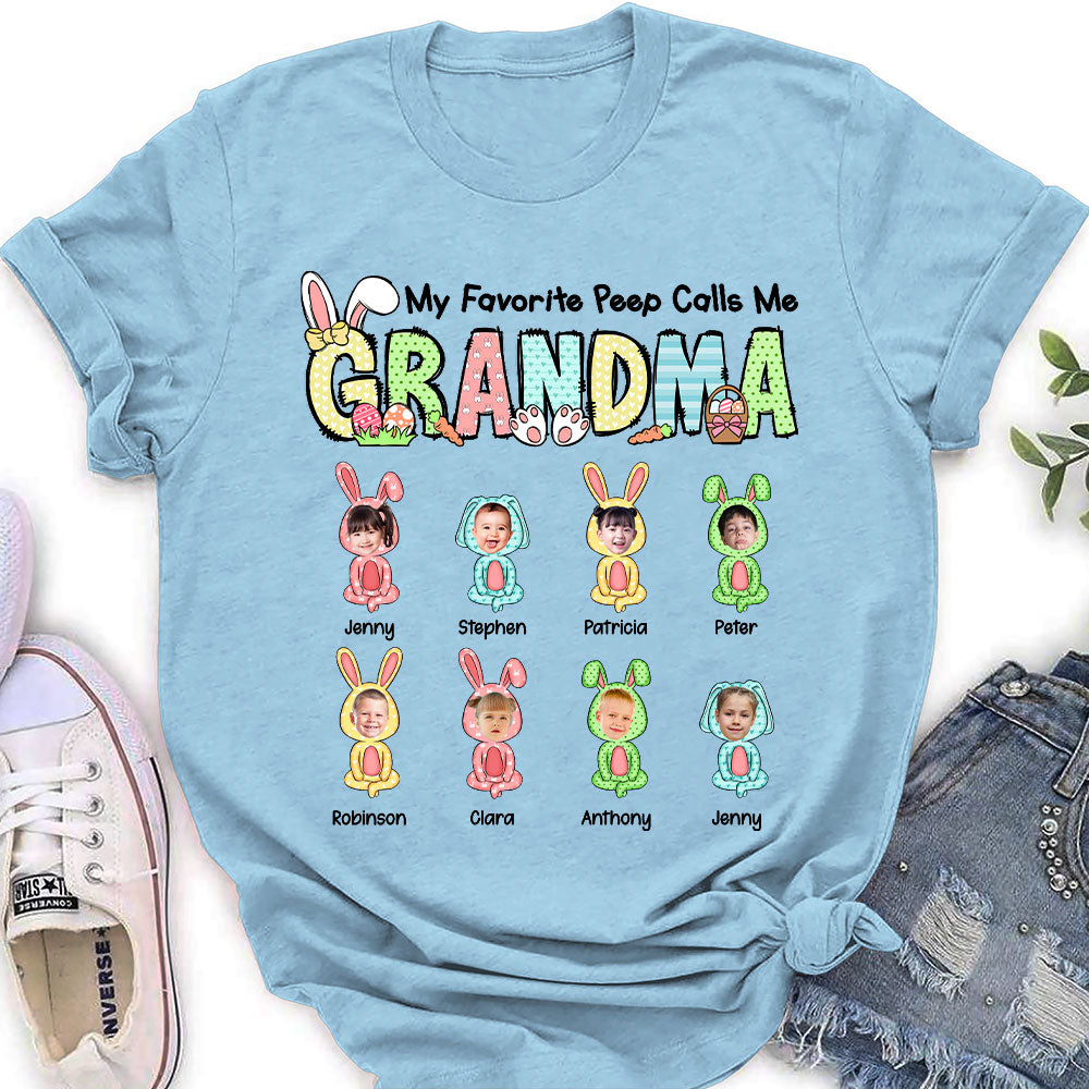 My Favorite Peeps Call Me Grandma - Personalized Custom Women's T-shirt