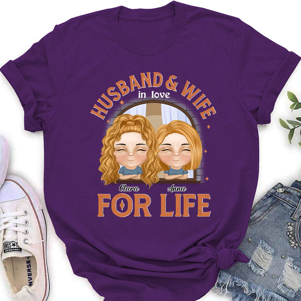 Husband And Wife In Love For Life - Personalized Custom Women's T-shirt